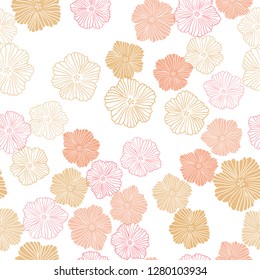 Light Red, Yellow vector seamless elegant template with flowers. Brand new colored illustration with flowers. Template for business cards, websites.