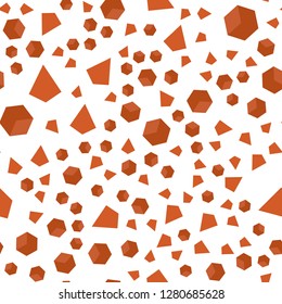 Light Red, Yellow vector seamless, isometric texture with poly style with cubes. Abstract gradient illustration with triangles, cubes. Template for business cards, websites.