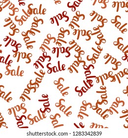 Light Red, Yellow vector seamless template with 70, 90% selling. Illustration with signs of sales on abstract template. Backdrop for super sales on Black Friday.
