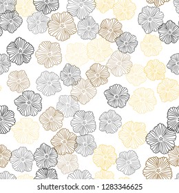 Light Red, Yellow vector seamless doodle background with flowers. Modern abstract illustration with flowers. Template for business cards, websites.