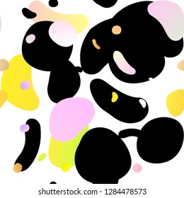 Light Red, Yellow vector seamless background with bubbles. Glitter abstract illustration with blurred drops of rain. Pattern for design of window blinds, curtains.
