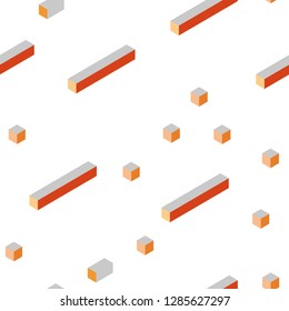 Light Red, Yellow vector seamless, isometric pattern in square style. Rectangles on abstract background with colorful gradient. Pattern for trendy fabric, wallpapers.