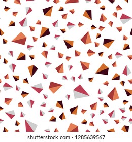 Light Red, Yellow vector seamless, isometric backdrop with lines, triangles. Triangles on abstract background with colorful gradient. Pattern for trendy fabric, wallpapers.