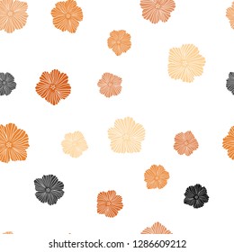 Light Red, Yellow vector seamless natural pattern with flowers. Glitter abstract illustration with flowers. Template for business cards, websites.