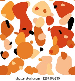 Light Red, Yellow vector seamless layout with circle shapes. Blurred bubbles on abstract background with colorful gradient. Design for textile, fabric, wallpapers.