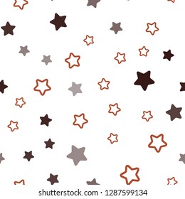 Light Red, Yellow vector seamless template with sky stars. Modern geometrical abstract illustration with stars. Texture for window blinds, curtains.