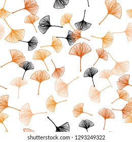 Light Red, Yellow vector seamless doodle background with leaves. Modern geometrical abstract illustration with leaves. Design for textile, fabric, wallpapers.