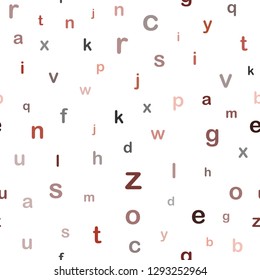 Light Red, Yellow vector seamless pattern with ABC symbols. Shining colorful illustration with isolated letters. Design for wallpaper, fabric makers.