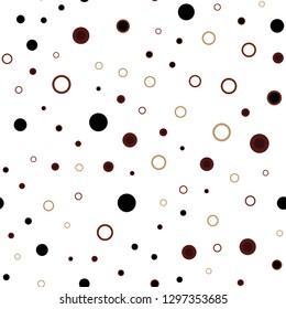 Light Red, Yellow vector seamless template with circles. Abstract illustration with colored bubbles in nature style. Design for textile, fabric, wallpapers.