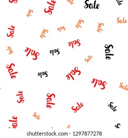 Light Red, Yellow vector seamless texture with selling simbols. Colorful set of  percentage signs in simple style. Backdrop for super sales on Black Friday.