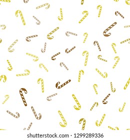 Light Red, Yellow vector seamless layout with christmas sweet desserts.