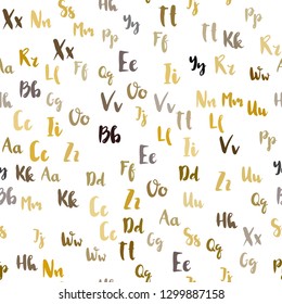 Light Red, Yellow vector seamless texture with ABC characters. Modern geometrical illustration with ABC english symbols. Template for business cards, websites.