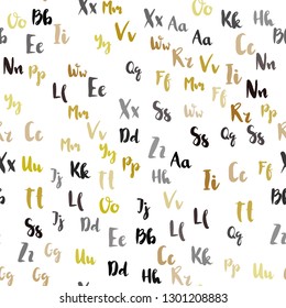 Light Red, Yellow vector seamless layout with latin alphabet. Modern geometrical illustration with ABC english symbols. Design for wallpaper, fabric makers.