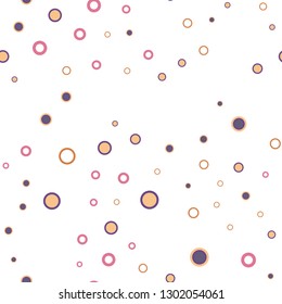 Light Red, Yellow vector seamless template with circles. Blurred decorative design in abstract style with bubbles. Pattern for design of fabric, wallpapers.