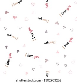 Light Red, Yellow vector seamless texture with lovely hearts. Blurred decorative design in doodle style with hearts. Pattern for marriage gifts, congratulations.
