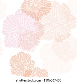 Light Red, Yellow vector seamless doodle template with flowers. Colorful illustration in doodle style with flowers. Design for textile, fabric, wallpapers.