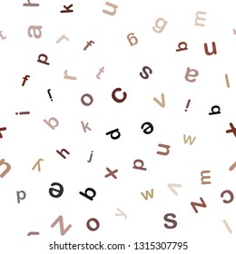 Light Red, Yellow vector seamless template with isolated letters. Colored alphabet signs with gradient on white background. Pattern for design of fabric, wallpapers.
