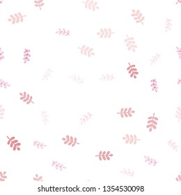 Light Red, Yellow vector seamless doodle background with leaves. Colorful abstract illustration with leaves in doodle style. Template for business cards, websites.