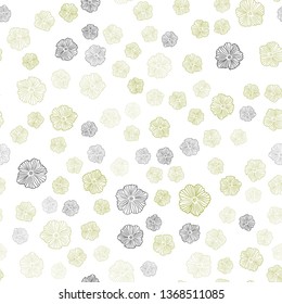 Light Red, Yellow vector seamless natural background with flowers. Modern abstract illustration with flowers. Pattern for trendy fabric, wallpapers.