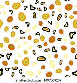 Light Red, Yellow vector seamless cover with spots. Modern abstract illustration with colorful water drops. Trendy design for wallpaper, fabric makers.