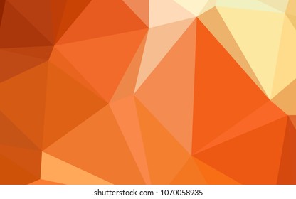 Light Red, Yellow vector shining triangular cover. Shining polygonal illustration, which consist of triangles. Triangular pattern for your business design.