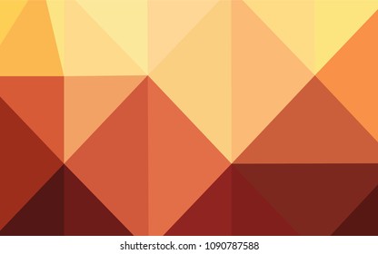 Light Red, Yellow vector shining triangular backdrop. Shining polygonal illustration, which consist of triangles. Brand-new style for your business design.