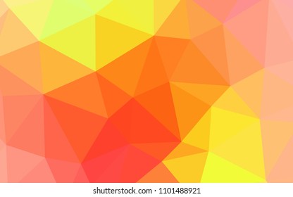 Light Red, Yellow vector shining triangular backdrop. A completely new color illustration in a polygonal style. Brand new design for your business.