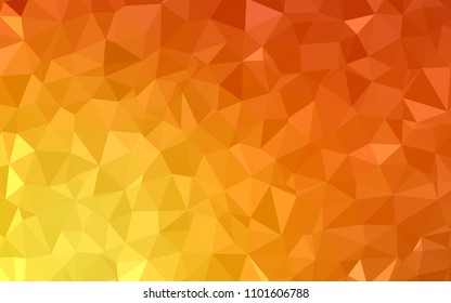 Light Red, Yellow vector shining triangular layout. Shining polygonal illustration, which consist of triangles. Polygonal design for your web site.