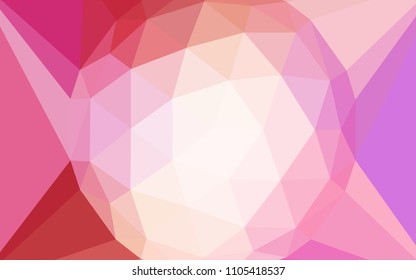 Light Red, Yellow vector shining triangular layout with a gem in a centre. Shining colorful illustration with triangles. Brand new style for your business design.