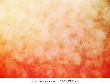 Light Red, Yellow vector shining hexagonal pattern. Creative geometric illustration in Origami style with gradient. The elegant pattern can be used as part of a brand book.