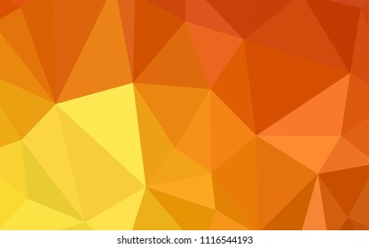 Light Red, Yellow vector shining triangular cover. Triangular geometric sample with gradient.  Polygonal design for your web site.