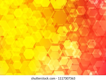 Light Red, Yellow vector shining hexagonal template. A completely new color illustration in a vague style. The template can be used as a background for cell phones.