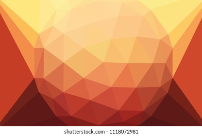 Light Red, Yellow vector shining triangular backdrop with a gem in a centre. Polygonal illustration, which consists of triangles. A new texture for your web site.