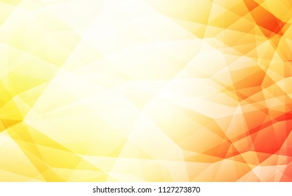 Light Red, Yellow vector shining triangular backdrop. Triangular geometric sample with gradient.  New template for your brand book.