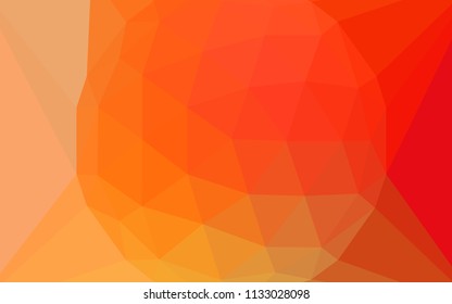 Light Red, Yellow vector shining triangular layout with a gem in a centre. Shining colorful illustration with triangles. Best triangular design for your business.