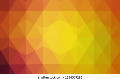 Light Red, Yellow vector shining triangular backdrop. Shining colorful illustration with triangles. A completely new design for your leaflet.