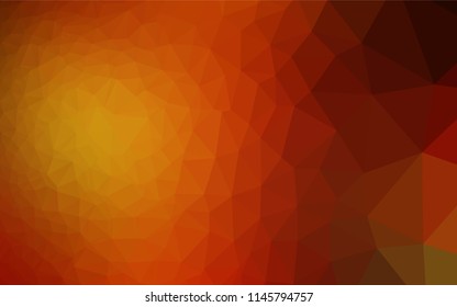 Light Red, Yellow vector shining hexagonal template. Shining colored illustration in a Brand new style. The best triangular design for your business.