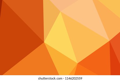Light Red, Yellow vector shining triangular backdrop. Elegant bright polygonal illustration with gradient. Polygonal design for your web site.