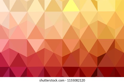 Light Red, Yellow vector shining triangular cover. Polygonal abstract illustration with gradient. Triangular pattern for your design.