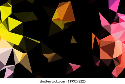 Light Red, Yellow vector shining hexagonal background. Brand new colored illustration in blurry style with gradient. The best triangular design for your business.