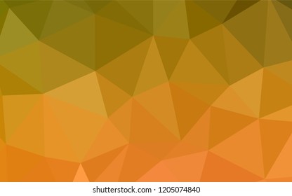 Light Red, Yellow vector shining triangular cover. Creative illustration in halftone style with triangles. Brand new style for your business design.
