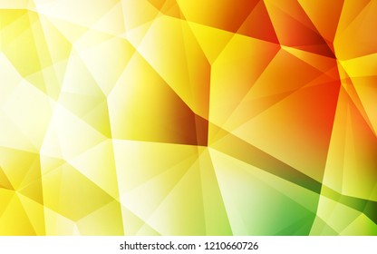 Light Red, Yellow vector shining triangular layout. Glitter abstract illustration with an elegant triangles. A new texture for your web site.