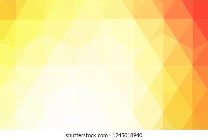 Light Red, Yellow vector shining triangular backdrop. Colorful illustration in abstract style with triangles. Polygonal design for your web site.
