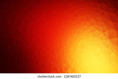 Light Red, Yellow vector shining triangular background. Colorful illustration in Origami style with gradient.  Completely new template for your business design.