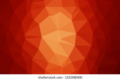 Light Red, Yellow vector shining triangular template. Shining illustration, which consist of triangles. Triangular pattern for your business design.