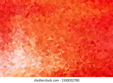 Light Red, Yellow vector shining triangular background. Polygonal abstract illustration with gradient. Triangular pattern for your design.