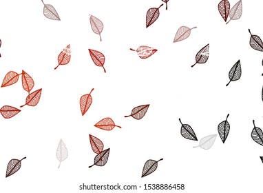 Light Red, Yellow vector sketch template. Modern geometrical abstract illustration with leaves. Pattern for brand book.
