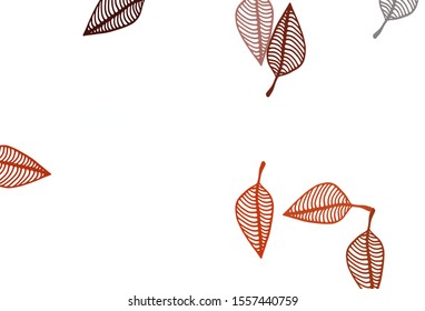 Light Red, Yellow vector sketch layout. An elegant bright illustration with leaves in Natural style. Pattern for brand book.