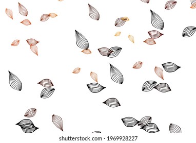 Light Red, Yellow vector sketch texture. Colorful abstract illustration with leaves in doodle style. Pattern for heads of websites and designs.