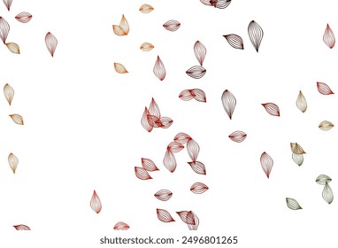 Light Red, Yellow vector sketch background. Pattern with gradient colorful leaves in natural style. Pattern for brand book.
